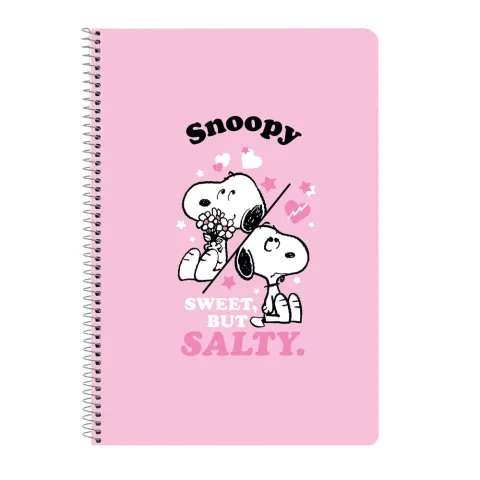 Caderno A4 Snoopy da Safta com espiral metálica