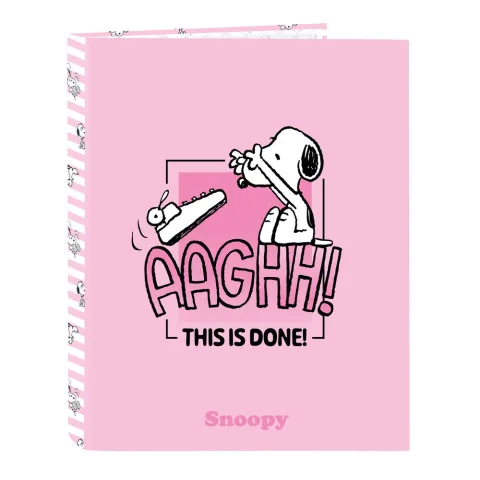 Dossiê A4 de 4 argolas do Snoopy da Safta