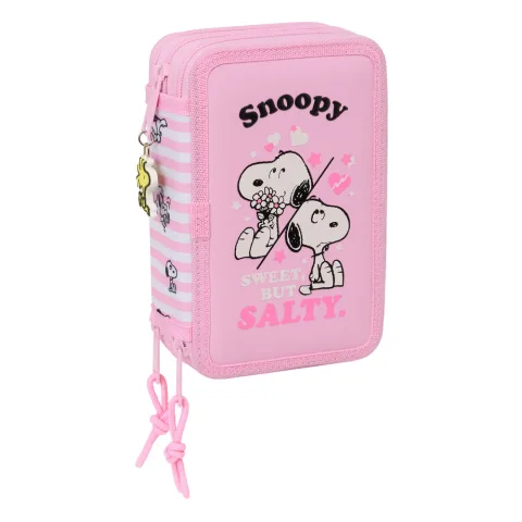 Estojo triplo Snoopy da Safta com 37 peças