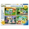 Conjunto Ravensburger com quatro puzzles Pokémon de 100 peças cada