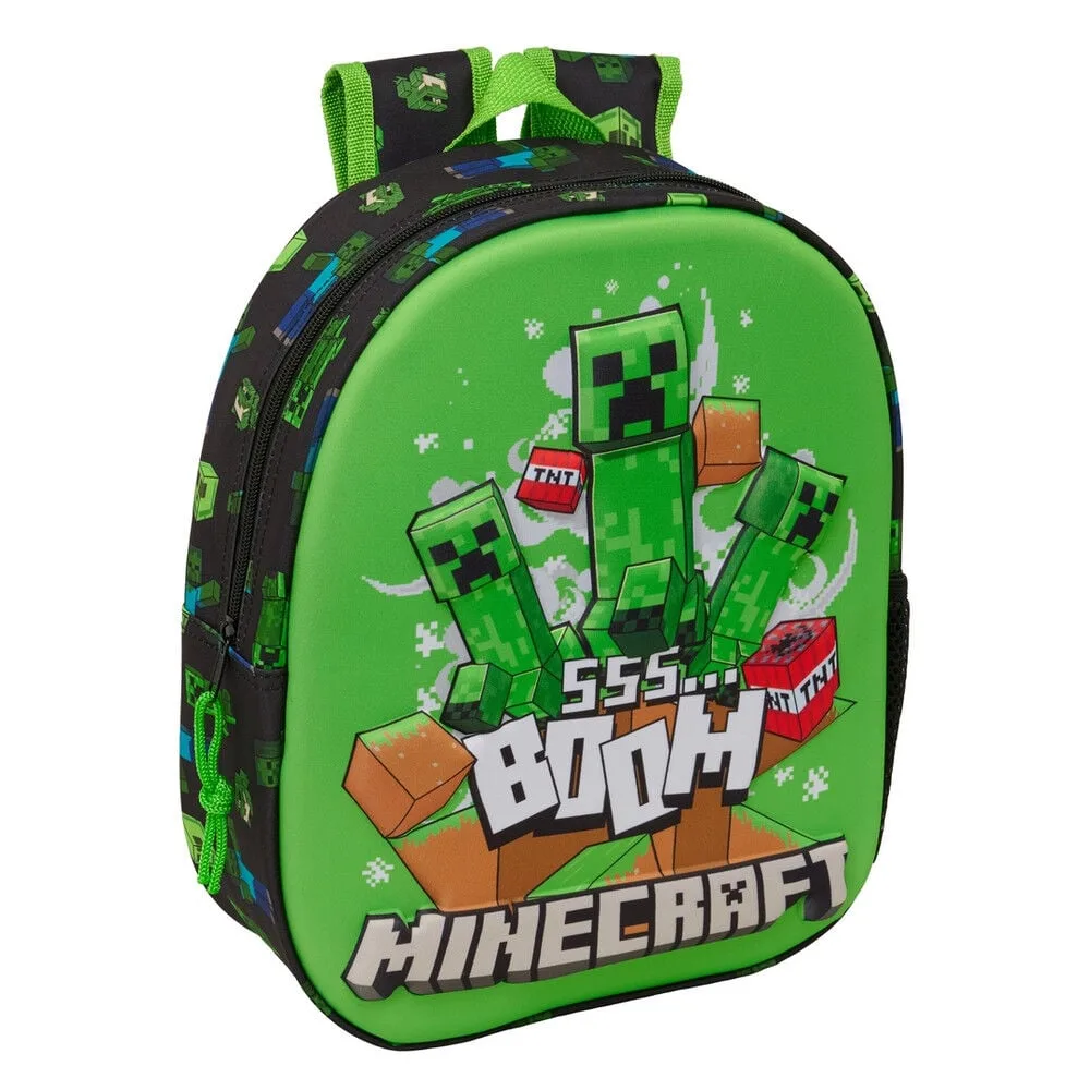 Mochila de Minecraft com desenho frontal 3D termoconformado