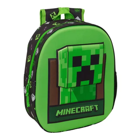 Mochila de Minecraft 33 cm com frente 3D em relevo