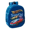 Destaca-te com a Mochila 3D Hot Wheels de 33 cm da Safta: desenho frontal termoconformado