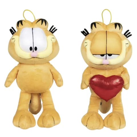 Peluche gigante Garfield com 90 cm em modelo sortido. Um presente marcante para fãs do gato mais famoso da banda desenhada. Explora a coleção Garfield.
