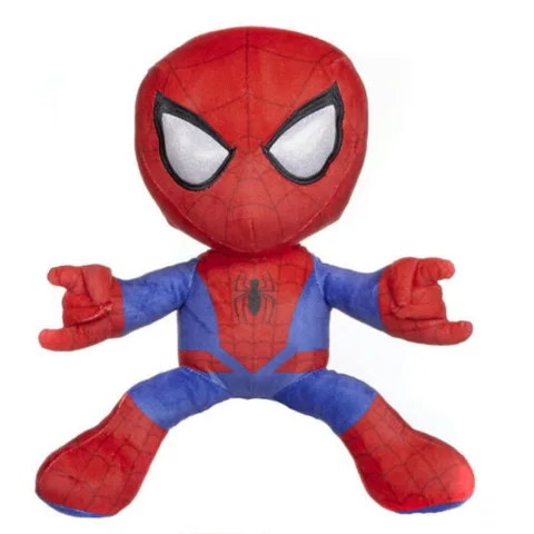 Peluche do Homem-Aranha Marvel com cerca de 36 cm e mecanismo de som integrado. Descobre uma versão macia e interativa do herói para brincar e abraçar.