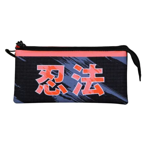 Estojo Triplo Shadow Naruto Shippuden com 23 x 11 x 7 cm e três compartimentos para manter o material escolar organizado. Explora na Loja dos Brinquedos.