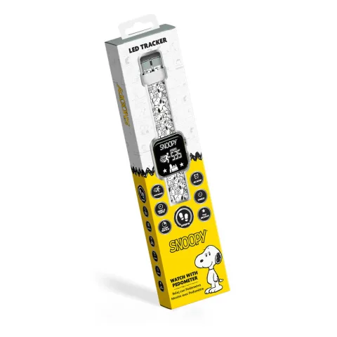 Relógio LED multifunções Snoopy Peanuts com podómetro