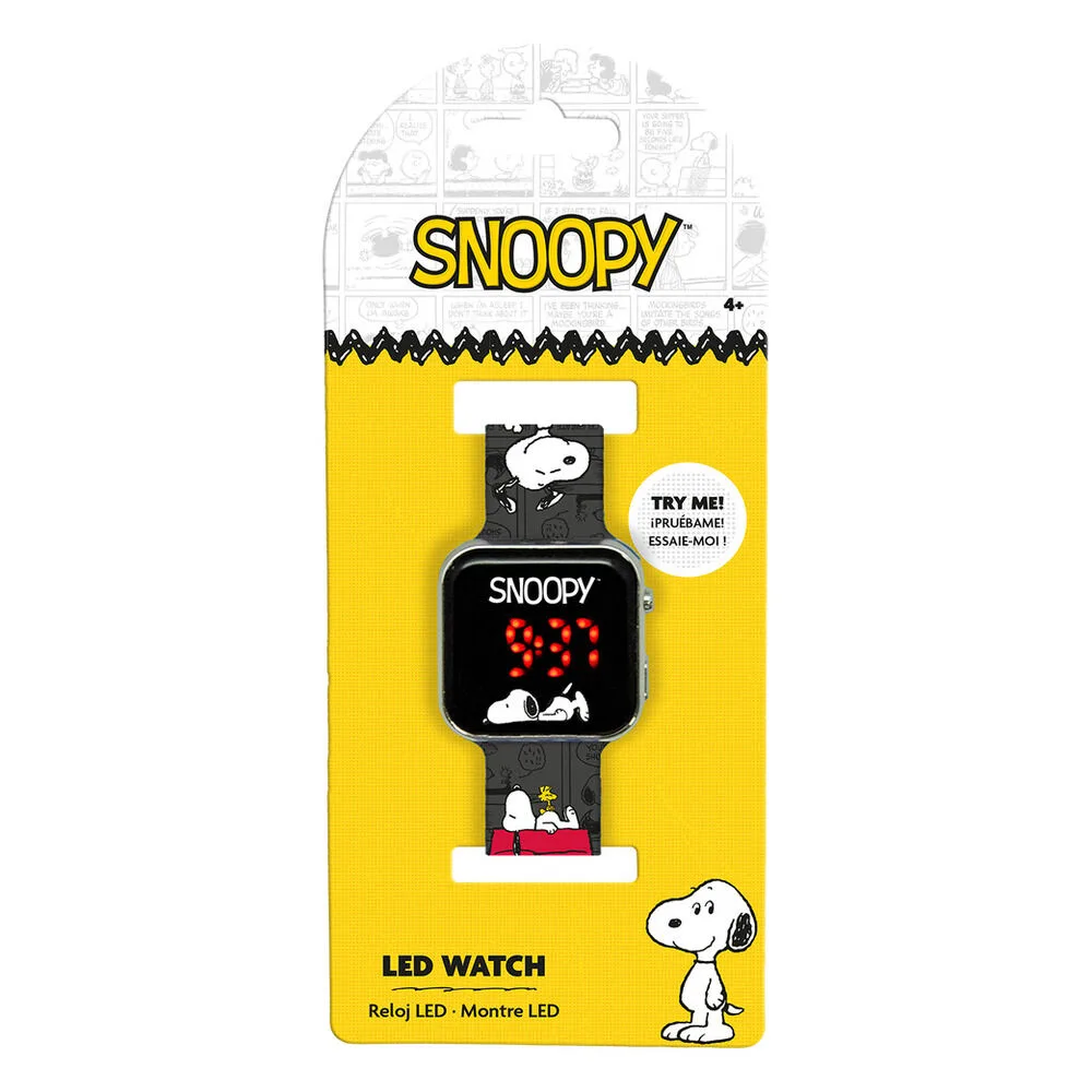 Relógio LED Snoopy Peanuts com mostrador digital e design divertido