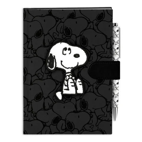 Caderno A5 Snoopy Peanuts com capa de veludo