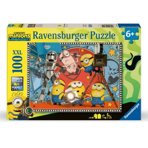 Compra o puzzle Minions 3 XXL da Ravensburger com 100 peças. Uma montagem colorida e divertida para crianças que gostam de desafios e de Minions.