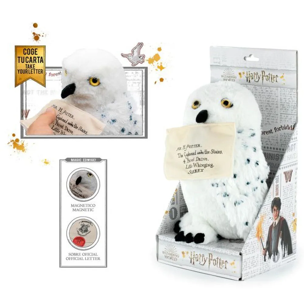Peluche Hedwig Harry Potter de 30 cm da Barrado: a coruja-das-neves de Harry para decorar o quarto ou oferecer a fãs de Hogwarts. Descobre-a já na nossa loja!