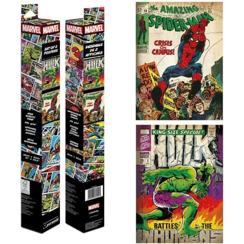 Decora o teu espaço com este conjunto de 2 pósteres Marvel