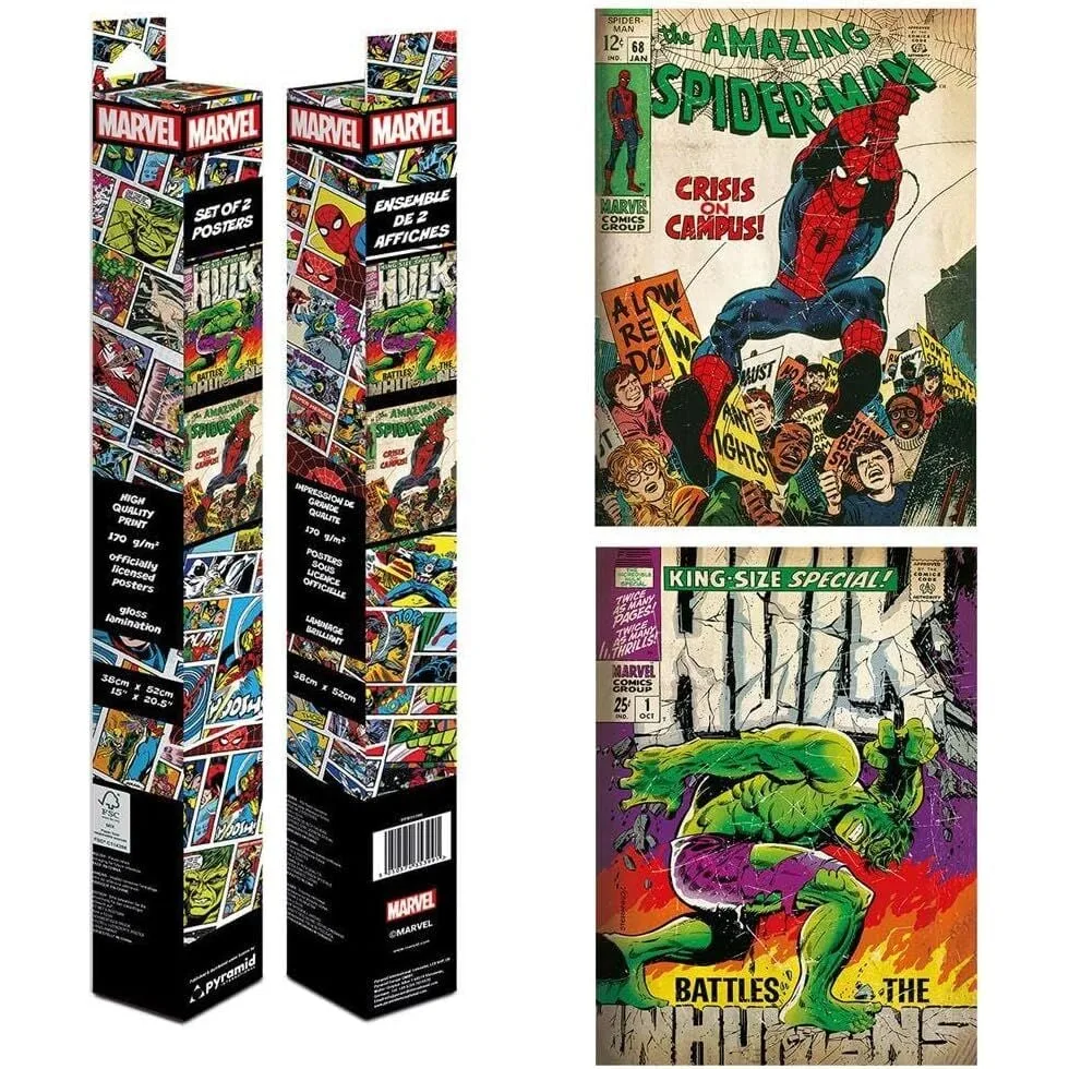 Decora o teu espaço com este conjunto de 2 pósteres Marvel