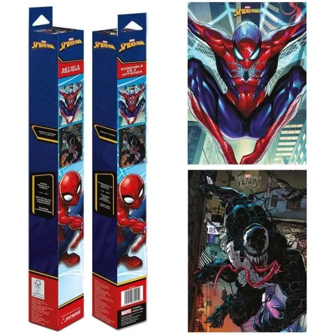 Conjunto de 2 pósteres do Homem-Aranha da Marvel para decorar quartos de fãs de super-heróis. Encontra uma forma simples de renovar as paredes com o herói.