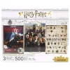 Monta o mundo mágico com o Set 3 Puzzles Harry Potter de 500 peças. Cada puzzle mede 35 x 48 cm