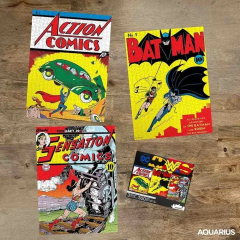 Reúne os heróis da DC num set de 3 puzzles de 500 peças da Aquarius. Cada puzzle mede 35 x 48 cm depois de montado. Uma ótima ideia de oferta para fãs. Descobre!